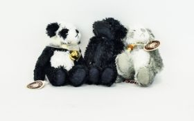 Charlie Bears Plush Fur Bear Key-Rings ( 3 ) Three In Total. Comprises 1/ Keyring Jack. KR 45648IE.