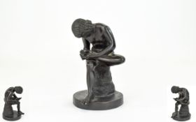 Art Nouveau Bronze Sculpture - Boy with Thorn After Milo. Height 4¼ Inches