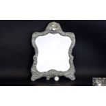 Victorian Period - Very Large and Impressive Embossed Silver Ladies Dressing Table Mirror.