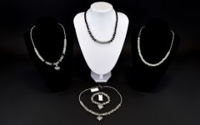 Collection Of Crystal And Bead Costume Jewellery Five items in total,