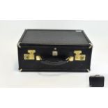 Large Leather Case Lockable case with metal hardware and corner protectors,
