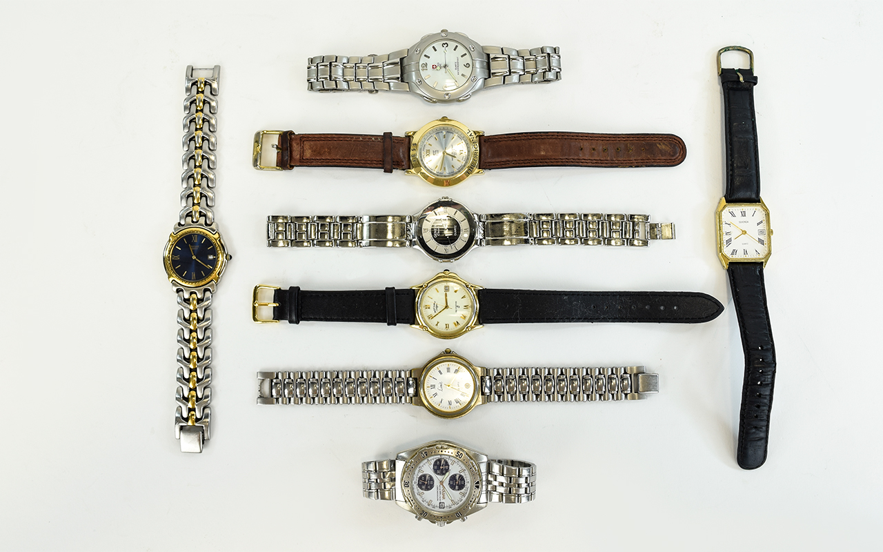 A Collection of Gents Wrist Watches ( 8 ) Eight In Total.