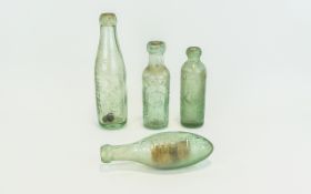 A Collection of 19th Century Glass Mineral / Water Bottles ( 4 ) In Total.