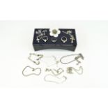 Collection of Silver to include 5 necklaces, four bracelets,