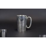 Silver Tankard Cylindrical vessel with handle, engraved to front 'Presented To Major R.D.