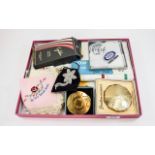 Assortment of Ladies Items including Stratton compact, Gilda Eau de Parfum, Lace handkerchiefs,