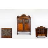 English - Early 20th Century Arts and Crafts Oak Cased - Free Standing Smokers Cabinet,