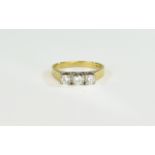 18ct Gold Set 3 Stone Diamond Ring, Marked 18ct. The Diamonds of Excellent Colour and Clarity.