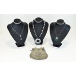 Collection Of Costume Jewellery To include three necklaces, the first a resin statement necklace