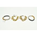 A Collection Of Four Bead And Stone Set Bracelets Four in total to include two gold,