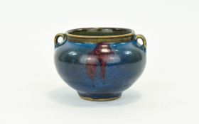 Chinese 19th Century Jun Ware - Probably Stoneware Twin Handle Jar,