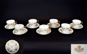 Coalport Bone China Cups And Saucers Sev