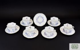 Shelley Floral Tea Cups And Saucers Seve