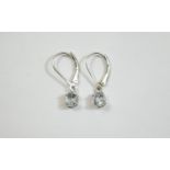 Aquamarine Pair of Drop Earrings, two so