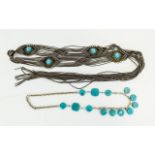 Turquoise Colour Howlite Long Necklace S