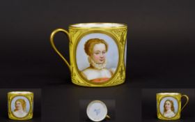 A Very Early Serves Hand Painted Cup wit