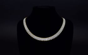 Ladies Very Nice Quality 9ct Two Tone Gold Panther Design Necklace.