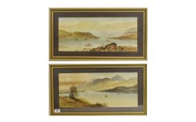 William Henry Earp 1854 - Late 19th / Early 20th Century Pair of Watercolours - Panoramic Views of