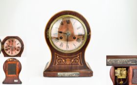 Phillip Haas & Sohne Mahogany Cased And Marquetry Inlaid Mantle Clock.