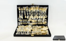 W. M. Rogers and Son - Nice Quality ( 72 ) Piece Gold Plated Canteen of Cutlery.