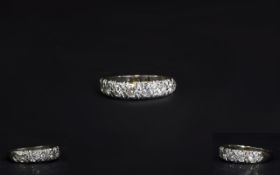 Ladies Antique 18ct White Gold Set Seven Stone Diamond Half Eternity Ring.