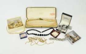 Collection of Costume Jewellery comprising simulated pearls, lighter,