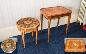 Italian Handmade Games Table with Marquerty Inlay to Top and Legs,