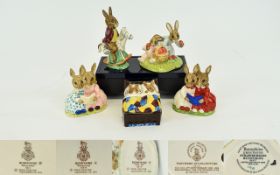 Royal Doulton Early Collection of Ltd and Numbered Edition Hand Painted Bunnykins Figures ( 5 )