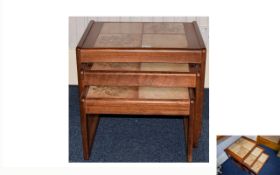 Nest of 3 Tables, Ercol Style Tile Topped.