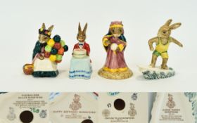Royal Doulton Collection of Hand Painted Bunnykins Figures ( 4 ) Four In Total.