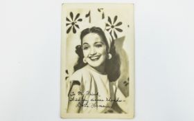 American Film Star of 1940's / 1950's Dorothy Lamour Hand Signed Photo - To My Friend with Sincere