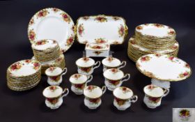 Collection of Royal Albert 'Old Country Roses' comprising cups, saucers, side plates, serving dish ,