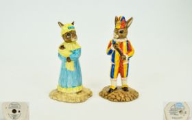 Royal Doulton Hand Painted Ltd and Numbered Edition Pair of Bunnykins Figures - Punch and Judy.