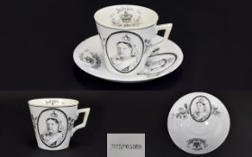 Queen Victoria Period Jubilee Commemorative Cup and Saucer. 1837 - 1897.