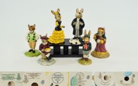 Royal Doulton Collection of Hand Painted Bunnykins Figures ( 6 ) Six In Total.