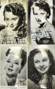 A Collection of British and American Female Film Stars Hand Signed Black and White Photos - From