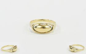 14ct Gold Dress Ring. Marked 585 14ct - Ring Size ' Q ' Nice Quality and Condition. 2.7 grams.