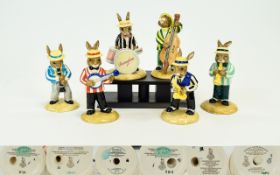 Royal Doulton - Special Ltd and Numbered Edition Hand Painted Bunnykins ' Jazz Band ' Collection -
