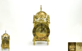 French Late 19th Century 8 Day Brass Timepiece.