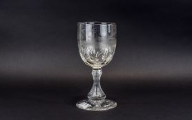 A Victorian Fine Quality and Impressive Cut Glass Cameo Large Goblet. Decorated with Images of