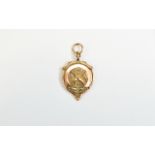 Edwardian 9ct Rose Gold Cricket Medal Fully hallmarked for Birmingham 1910. No inscription. 10.