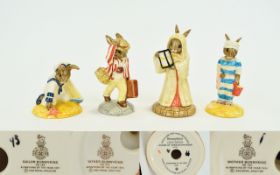 Royal Doulton Collection of Special Edition Painted Bunnykins Figures of the Year ( 4 ) Four In