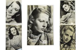 A Collection of British Female Film Stars Hand Signed Black and White Photos From The 1940's &