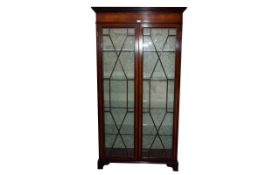 Mahogany Inlaid Edwardian Display Cabinet, Astral Glazed Doors,