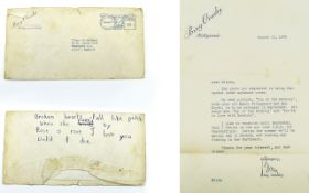 Hollywood Film Star - Bing Crosby, Type Written Hand Signed Letter,
