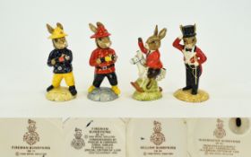 Royal Doulton Collection of Special and Ltd Edition Hand Painted Bunnykins Figures ( 4 ) Four In