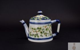 James Macintyre Florian Ware Lidded Teapot, Decorated with ' Seaweed ' Design. c.1902.