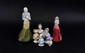 A Collection Of 1920's And 1930's Ceramic Half Boudoir Dolls Seven in total, all in good condition,