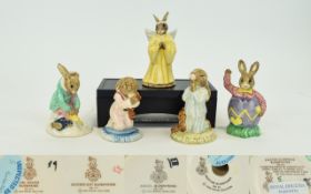 A Collection of Vintage Hand Painted Bunnykins Figures ( 5 ) Five In Total.