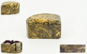 Buckeye Burl Wood Puzzle Box By Richard Rothard 1970's artisan piece in four organic shaped pieces